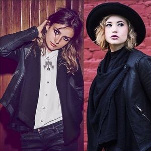 Free people draped front moto jacket